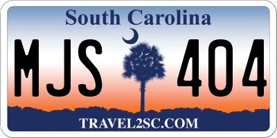 SC license plate MJS404