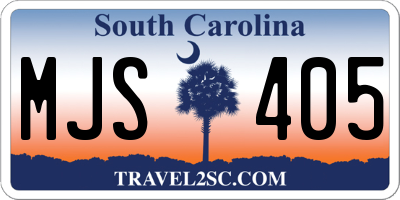 SC license plate MJS405