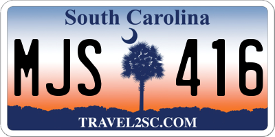 SC license plate MJS416