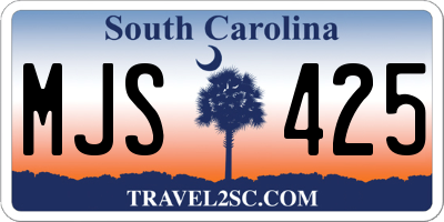 SC license plate MJS425