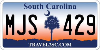 SC license plate MJS429
