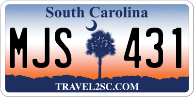 SC license plate MJS431