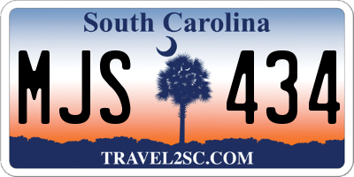 SC license plate MJS434