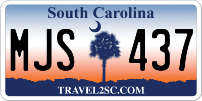 SC license plate MJS437