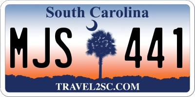 SC license plate MJS441
