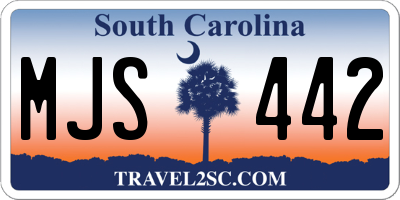 SC license plate MJS442