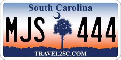 SC license plate MJS444