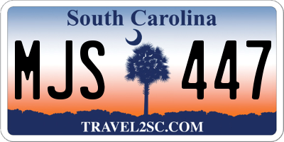 SC license plate MJS447