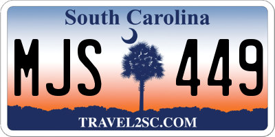 SC license plate MJS449