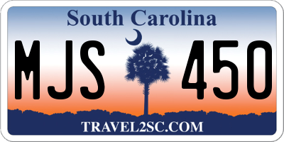 SC license plate MJS450