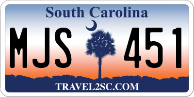 SC license plate MJS451