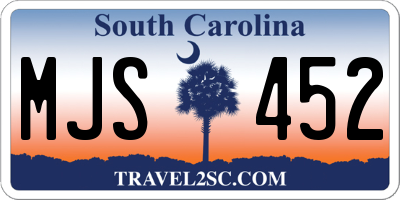 SC license plate MJS452