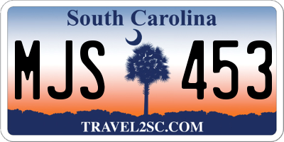 SC license plate MJS453