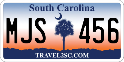 SC license plate MJS456