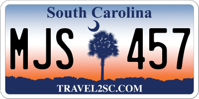 SC license plate MJS457