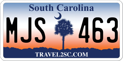 SC license plate MJS463
