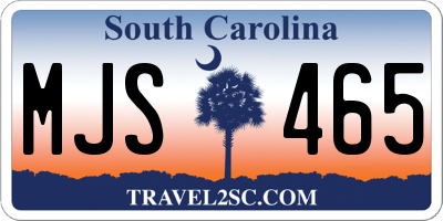 SC license plate MJS465