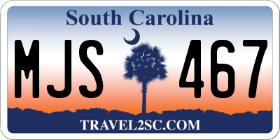 SC license plate MJS467