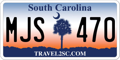 SC license plate MJS470