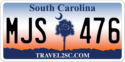 SC license plate MJS476
