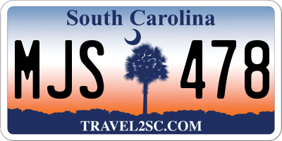 SC license plate MJS478