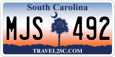 SC license plate MJS492