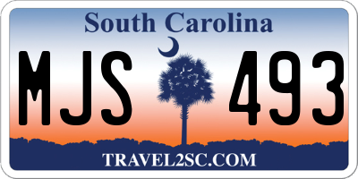 SC license plate MJS493