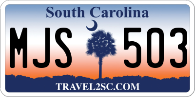 SC license plate MJS503