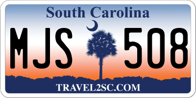 SC license plate MJS508