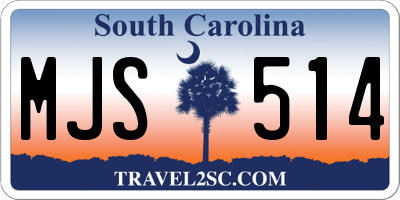SC license plate MJS514