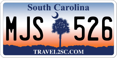 SC license plate MJS526
