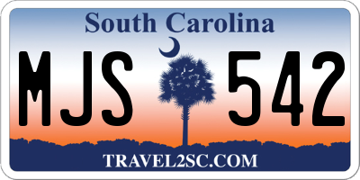 SC license plate MJS542