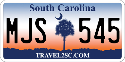 SC license plate MJS545