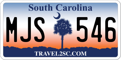 SC license plate MJS546
