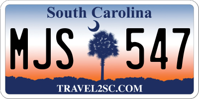 SC license plate MJS547
