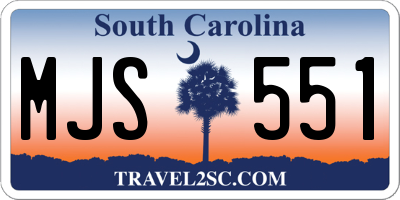 SC license plate MJS551