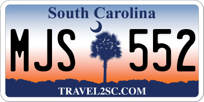 SC license plate MJS552