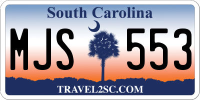 SC license plate MJS553