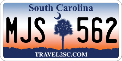 SC license plate MJS562