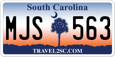 SC license plate MJS563