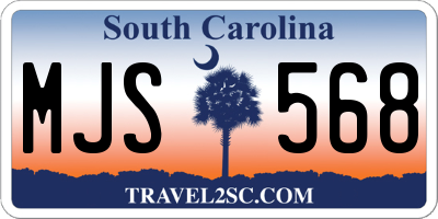 SC license plate MJS568