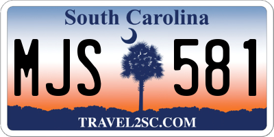 SC license plate MJS581