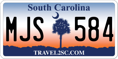 SC license plate MJS584