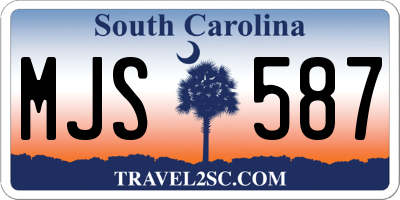 SC license plate MJS587