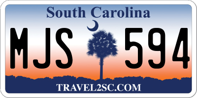 SC license plate MJS594