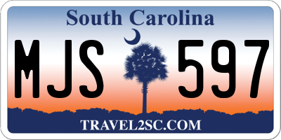 SC license plate MJS597