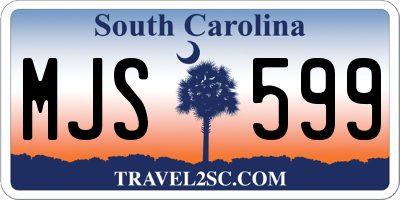 SC license plate MJS599
