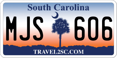 SC license plate MJS606