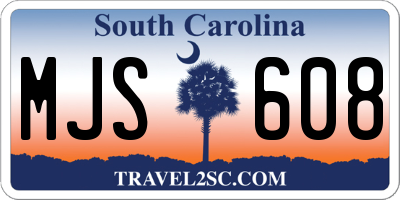 SC license plate MJS608