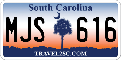 SC license plate MJS616